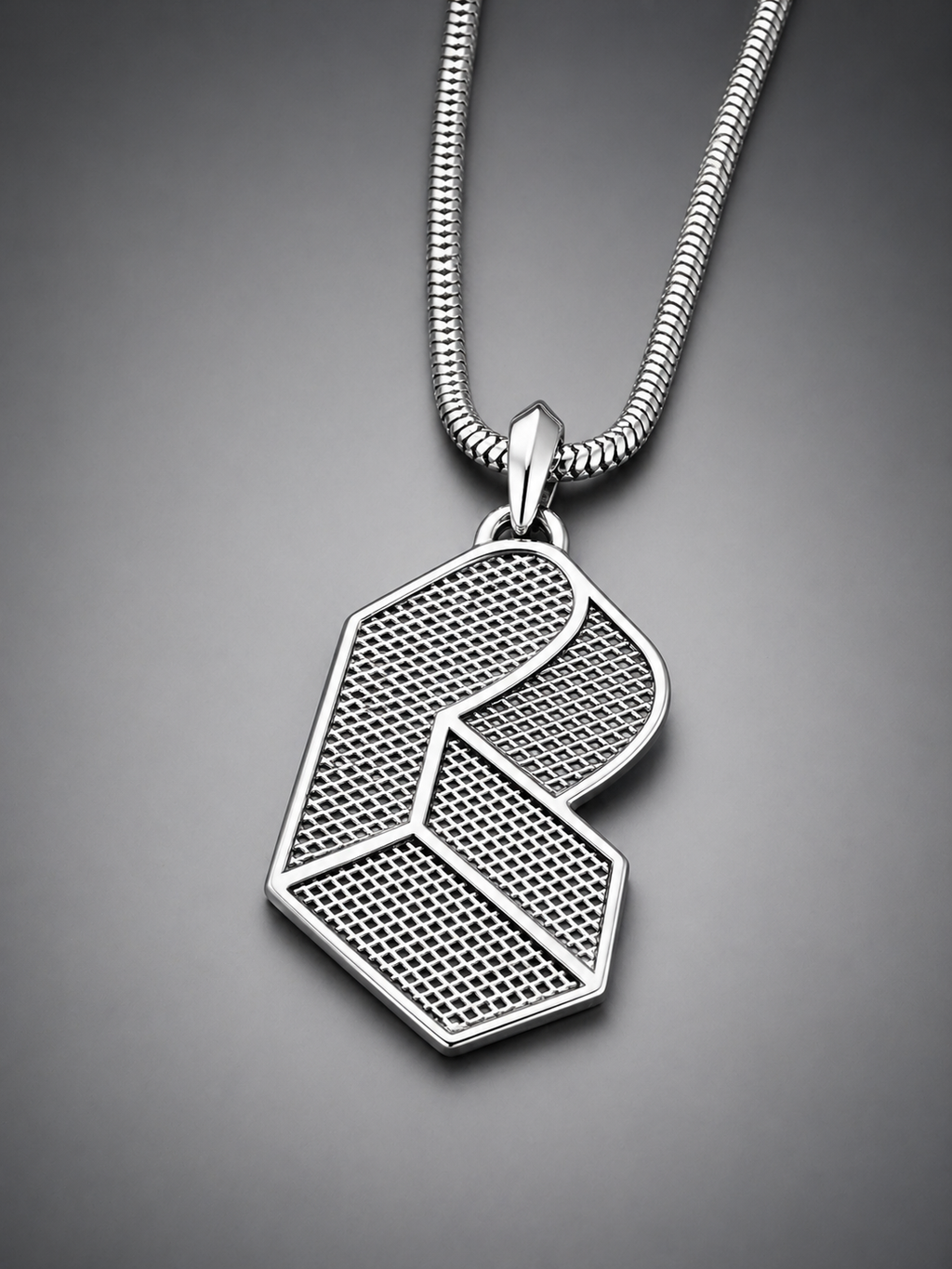 Pretty Lights 3D Logo Metal Grate Logo Sterling Silver