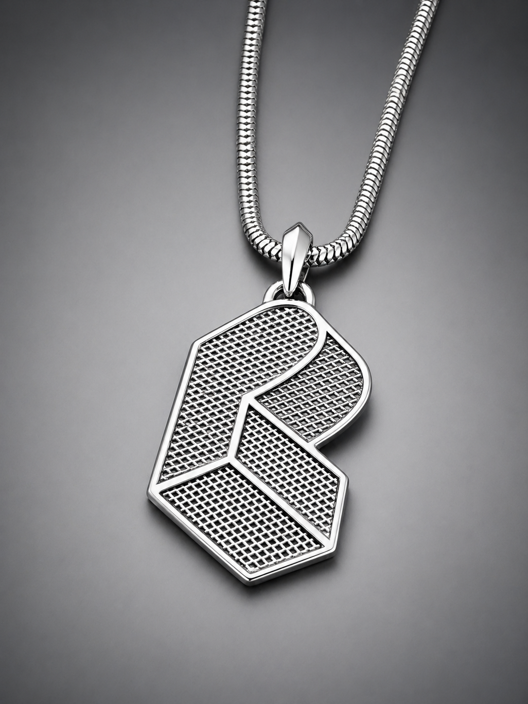 Pretty Lights 3D Logo Metal Grate Logo Sterling Silver