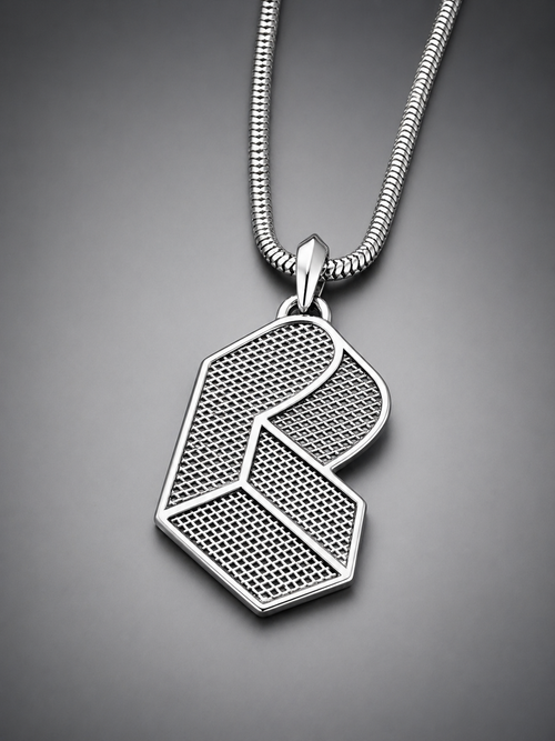 Pretty Lights 3D Logo Metal Grate Logo Sterling Silver