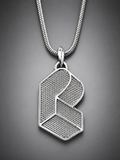 Pretty Lights 3D Logo Metal Grate Logo Sterling Silver