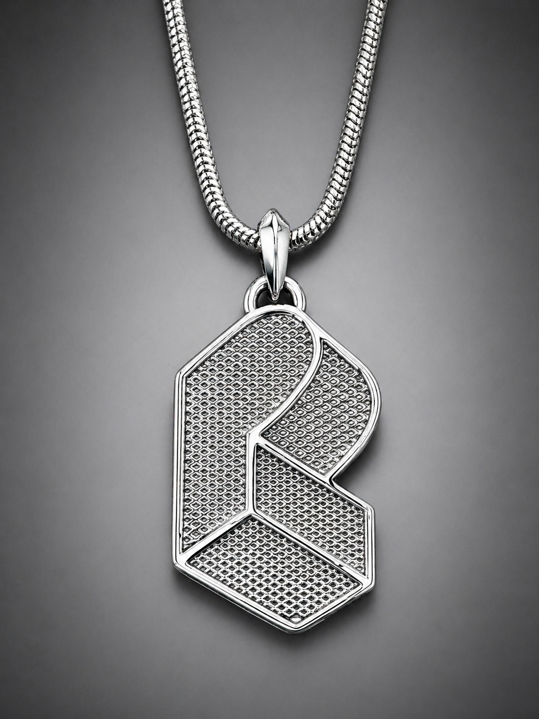 Pretty Lights 3D Logo Metal Grate Logo Sterling Silver