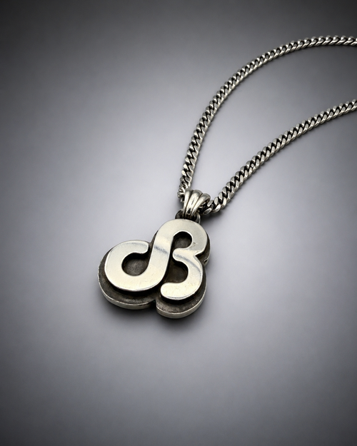 Daily Bread Logo Pendant Sterling Silver Oxidized